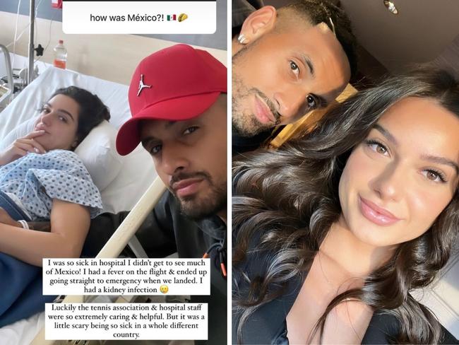 Kyrgios’ girlfriend rushed to hospital