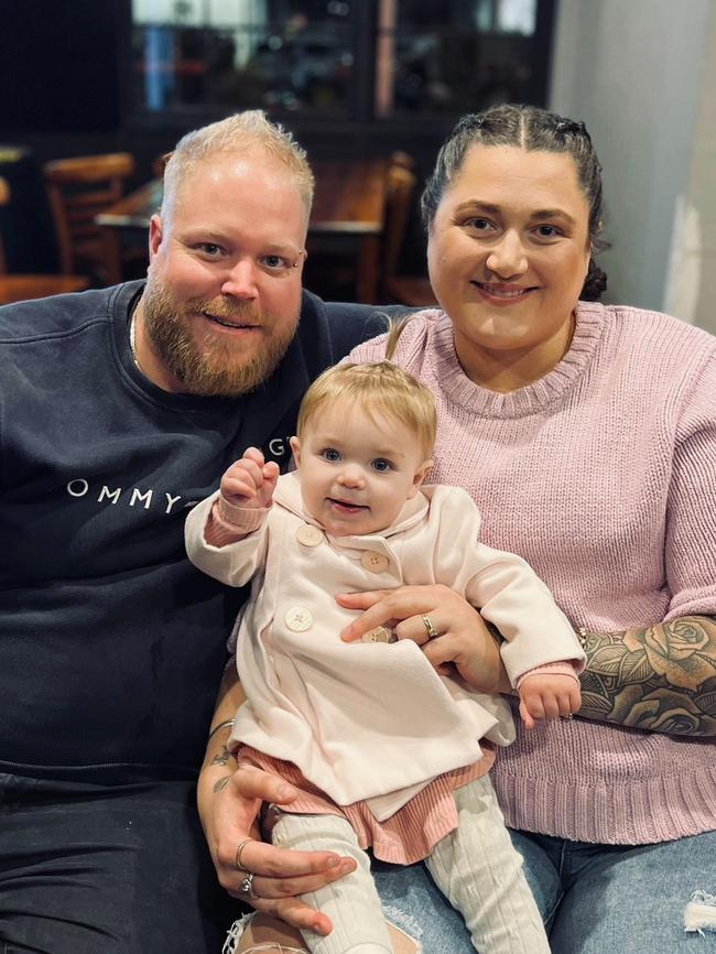 When Darryl was in surgery with doctors removing his brain tumour, his wife Rhylee was in surgery with doctors removing her gallbladder. Picture: Supplied