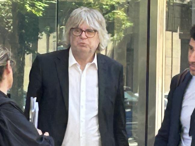 Michael Witheford outside the County Court after pleading guilty to possessing and transmitting child abuse material in February.