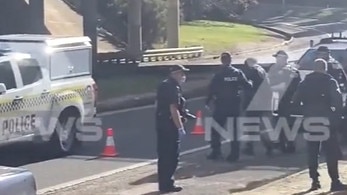 A police pursuit has ended in an arrest on the SE Freeway. Picture: 7NEWS