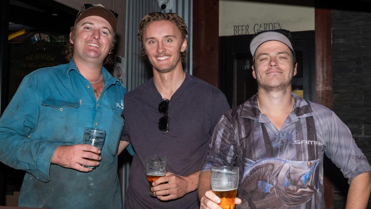 Matthew Smith, Harry Kelly and Ronan Thorne 5am ANZAC Day Walkerston Friday 25 April 2025 Picture:Michaela Harlow