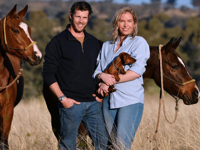 Adam Humphreys and Emily Herbert got married during the pandemic and are also expecting their first child. Picture: Paul Mathews