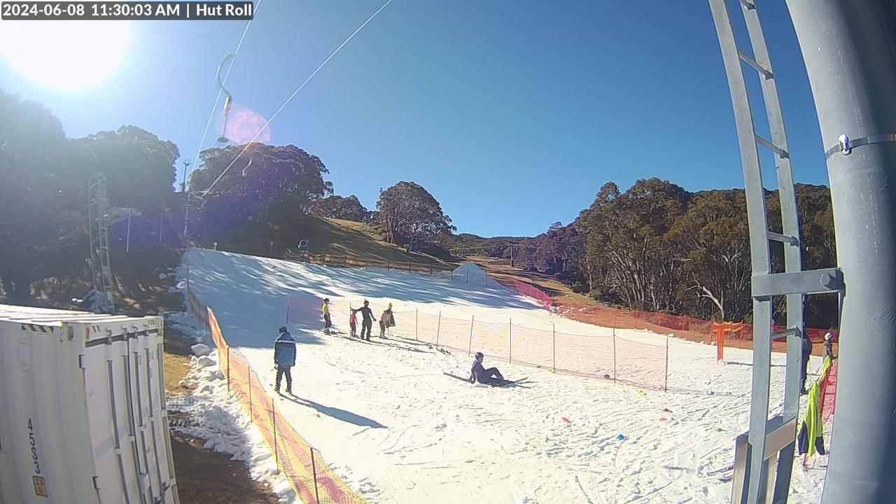 There is a very small section of skiable terrain for beginners at Mt Baw Baw. Picture: Mt Baw Baw snow cam