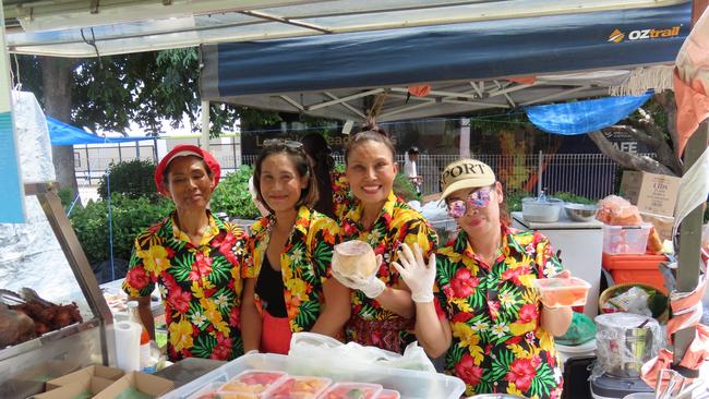 Owner Maliwan (left), with workers at the Coconut Ice Cream stall at the 2025 Thailand Grand Festival.