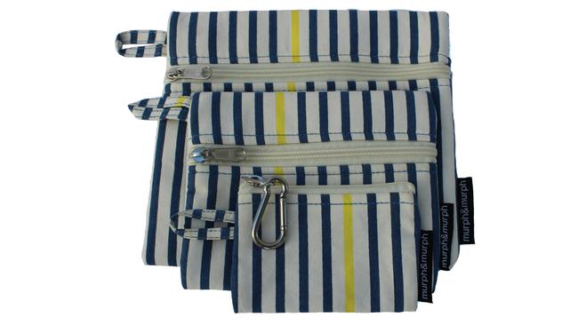 Columnists will receive a set of three Murph and Murph insulated and water-resistant cotton canvas zippered pouches.