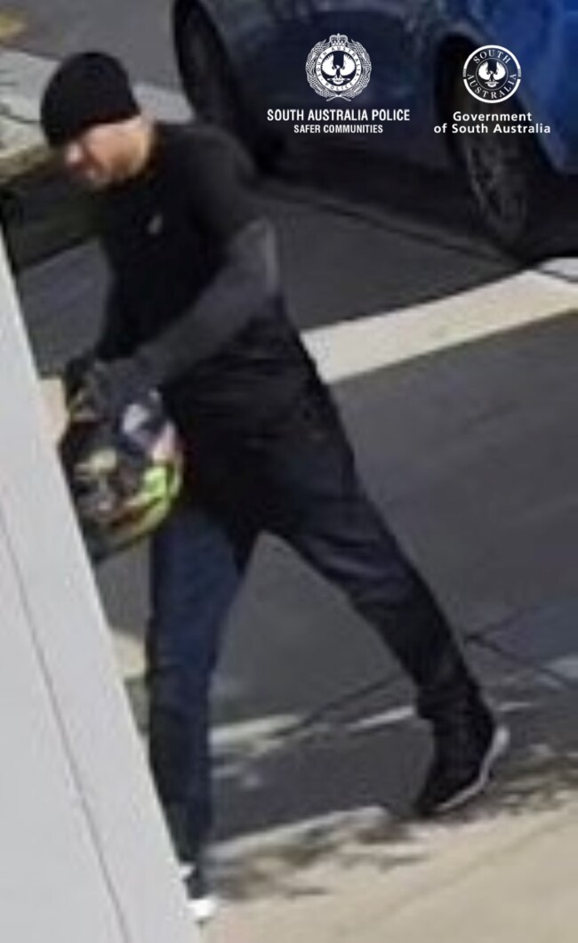 Police are investigating a break-in and theft of a motorcycle at Paralowie, and have released images of the suspects involved. Picture SA Police