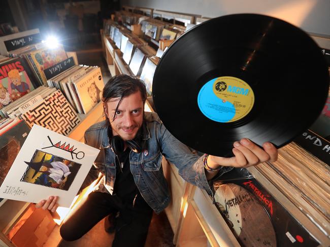 Polyester Records co owner Nate Nott says vinyl makes up 90 per cent of the store’s business. Picture: Alex Coppel