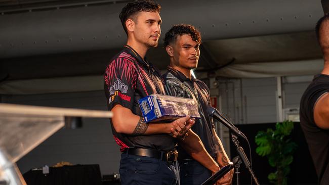 Dante Rodrigues and Jahdai Vigona at International Men's Day Lunch at the Darwin Turf Club Pavilion, Darwin. Picture: Pema Tamang Pakhrin