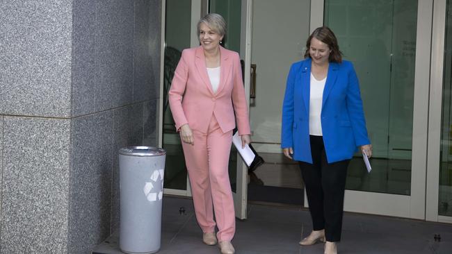 CANBERRA, AUSTRALIA - NewsWire Photos NOVEMBER 29, 2022: Minister for the Environment and Water, Tanya Plibersek and Special Envoy for the Great Barrier Reef, Senator Nita Green spoke to the media during a press conference at Parliament House, Canberra. Picture: NCA NewsWire / Gary Ramage