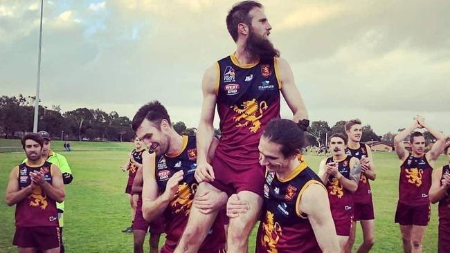 Aidan, Lyndon and Taylor Parham will play their 1000th combined game for SMOSH West Lakes on Saturday. Picture: SMOSH West Lakes Football Club