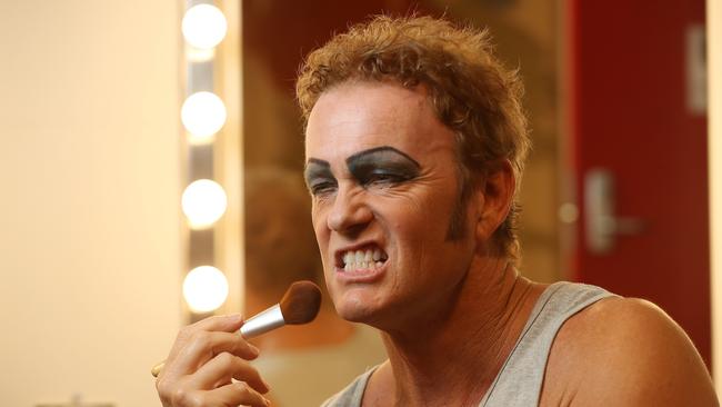 Craig McLachlan in his dressing room in 2017 ahead of the Rocky Horror stage show at the Adelaide Festival Centre. Picture: Calum Robertson