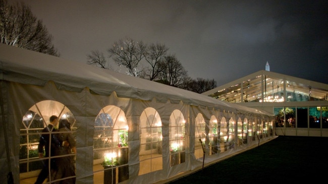 A tent was erected on the White House lawns for a banquet in 2009 for the Indian prime minister. Picture: Brooks Kraft LLC/Corbis/Getty Images