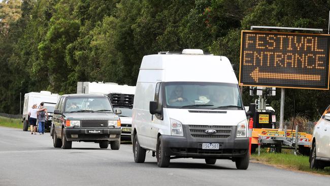 BYRON BAY , AUSTRALIA - NewsWire Photos March 31, 2021: Campers and ticket holders pack up and leave Byron Bay Blues Festival after it was cancelled at the last minute due to current Covid-19 outbreaks at Byron Bay. Picture: NCA NewsWire / Scott Powick