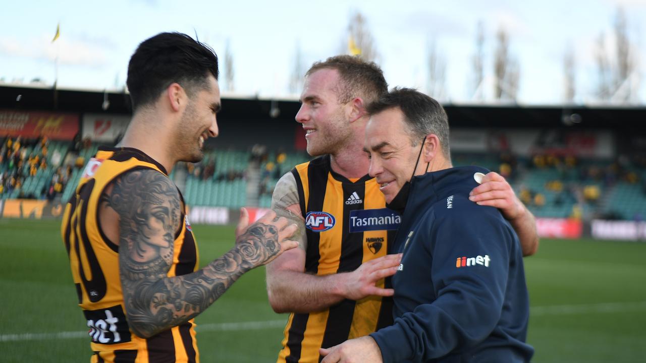 Alastair Clarkson has led the Hawks to three-straight wins. Picture: Steve Bell/AFL Photos/via Getty Images