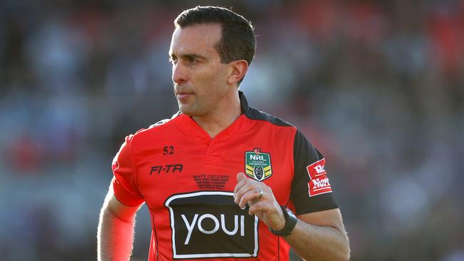 Referee Matt Cecchin was refereeing his 300th match.