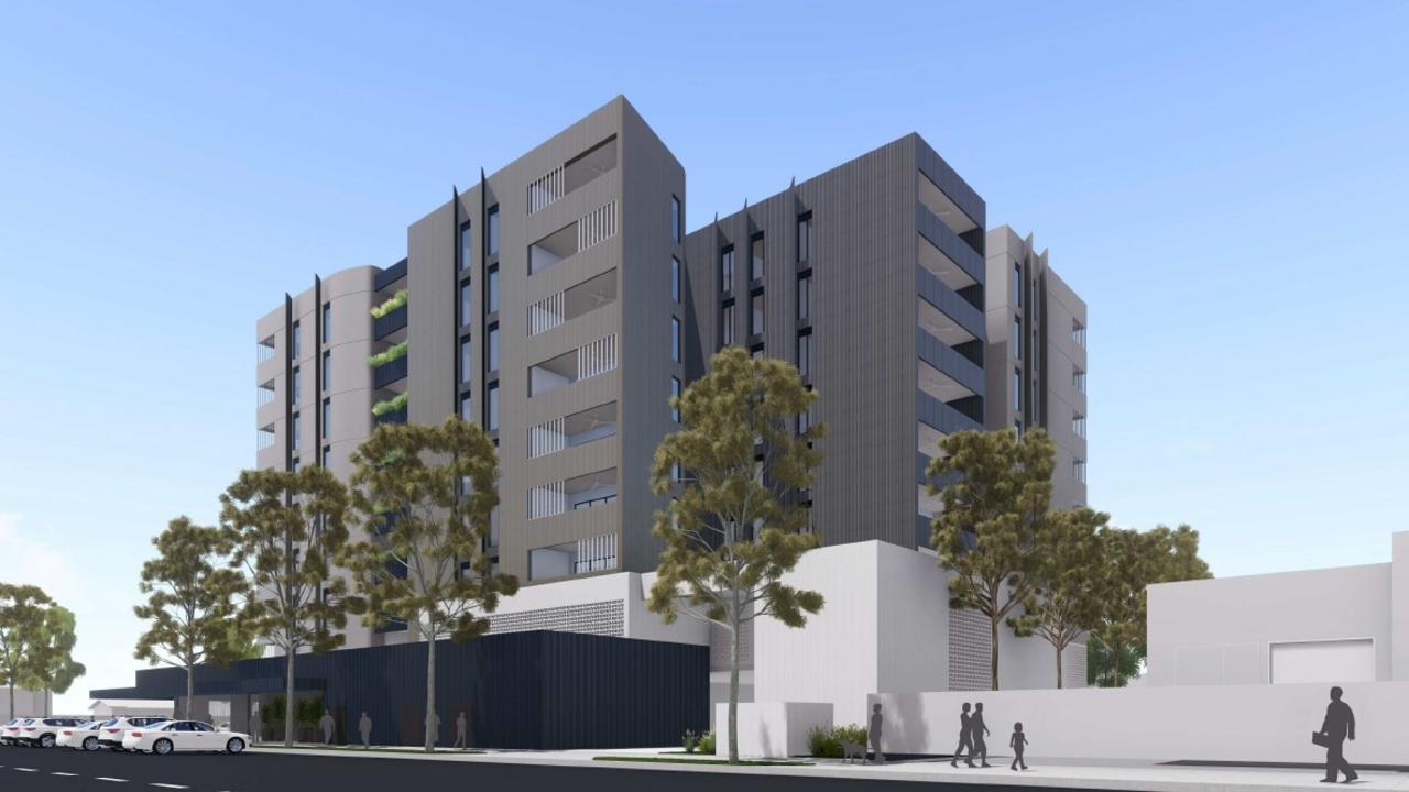 Mission Australia plans to build a nine storey building containing 73 social housing units across four lots at 140-146 McLeod St. Picture: Supplied