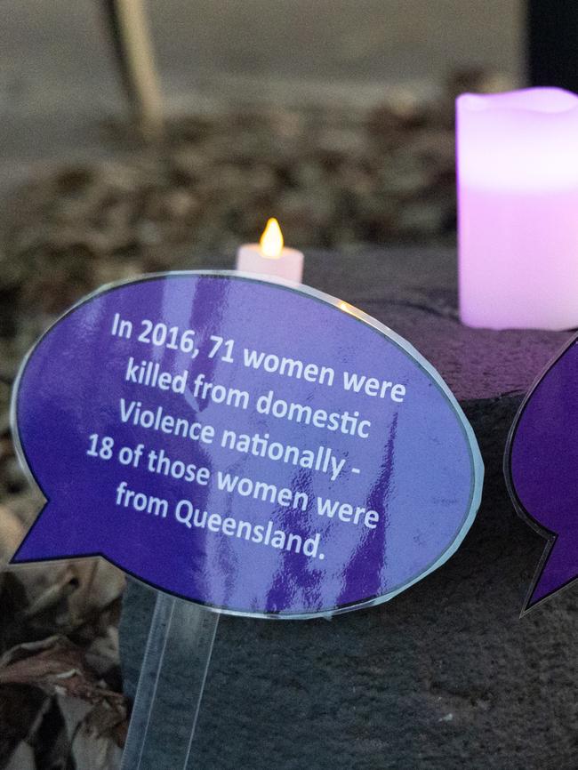 A vigil for domestic violence victims in Burleigh. Picture: Jeff Butterworth