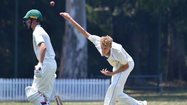 Churchie bowler Tighe Morris. Picture, John Gass