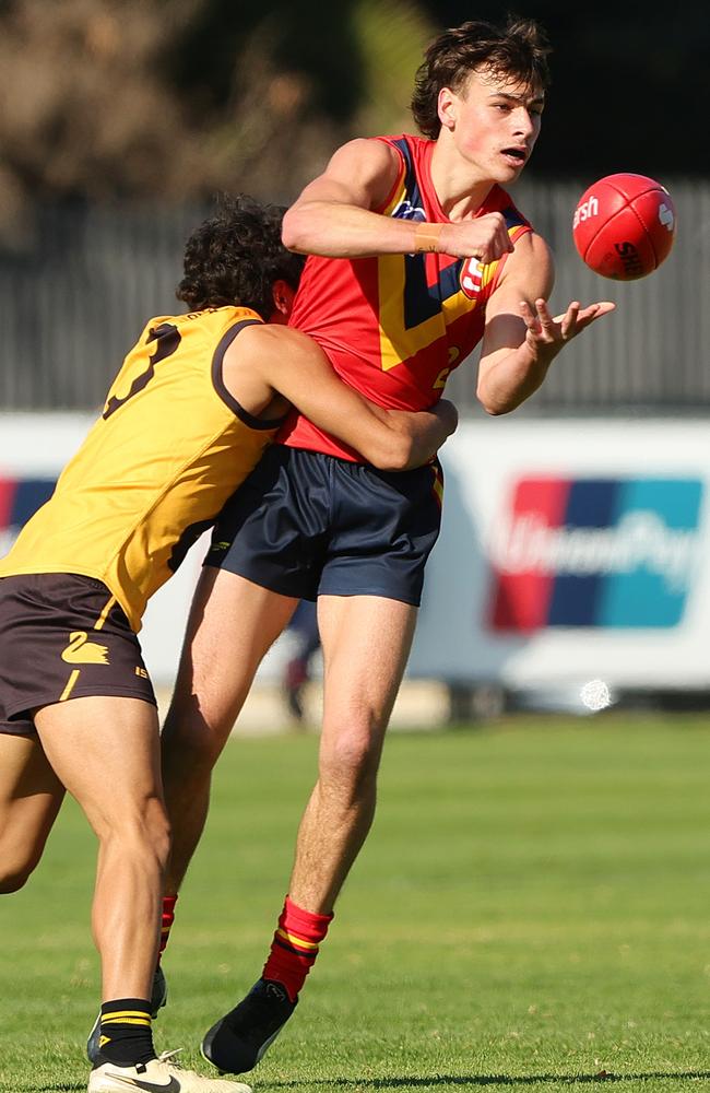 Lucas Camporeale finished with 29 disposals against WA. Picture: Sarah Reed/AFL Photos