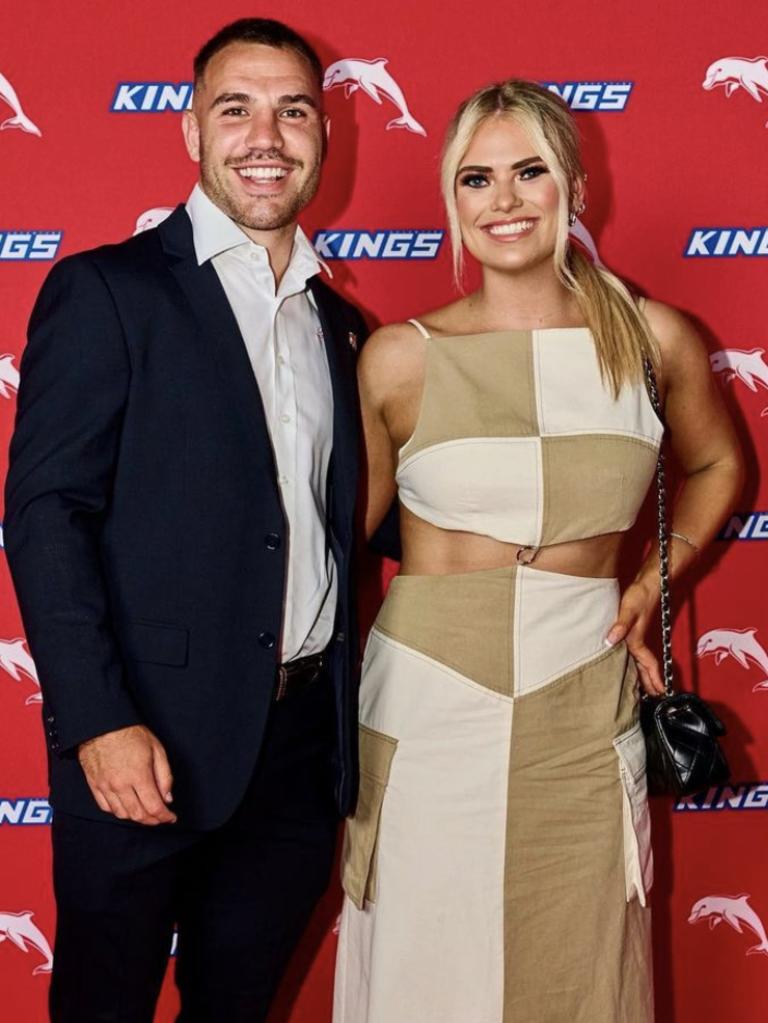 Sean O'Sullivan and Danica Lappin at the Dolphins season launch event in Brisbane