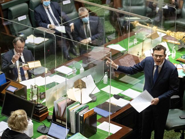 MELBOURNE, AUSTRALIA - NewsWire Photos October 13 2020: Victorian Premier Daniel Andrews during question time at Victorian State Parliament on Tuesday afternoon. Picture: NCA NewsWire / David Geraghty