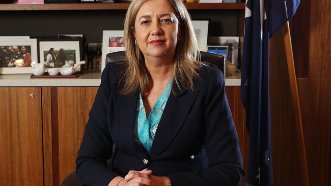 Premier Annastacia Palaszczuk in her office at 1 William Street, Brisbane. Picture: Liam Kidston