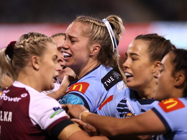 NSW and Queensland will finally do battle in a three-game women’s Origin series next year. Picture: Cameron Spencer/Getty Images