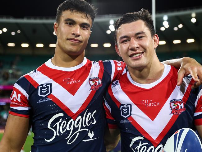 Joseph Suaalii and Joseph Manu last season. Picture: NRL Photos