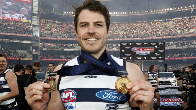 A Norm Smith Medal and premiership medallion for the veteran Cat. Picture: AFL Photos/Getty Images