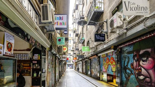 The Melbourne we know and love is at risk of being lost if workers are not forced back to their offices very soon. Picture: David Geraghty