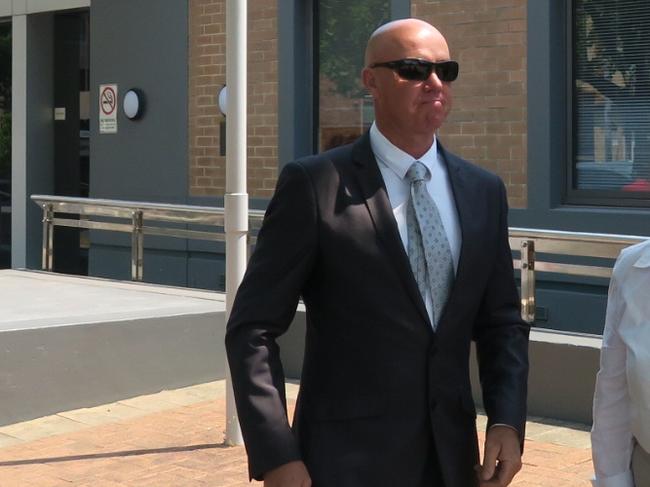 James Scott Church leaving Wyong Local Court in 2019, when he was committed to stand trial for the murder of Leisl Smith. Picture: Richard Noone