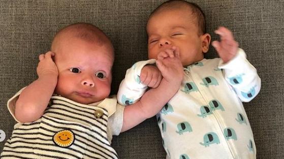 Rory Sloane and Taylor Walker's new babies hanging out together. Picture: Rory Sloane Instagram.