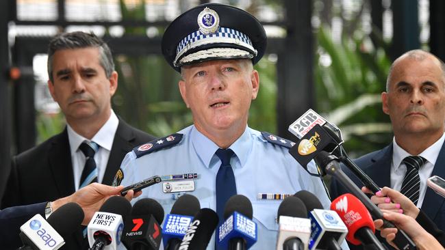 NSW Police Commissioner Mick Fuller following the arrest. Picture: AAP