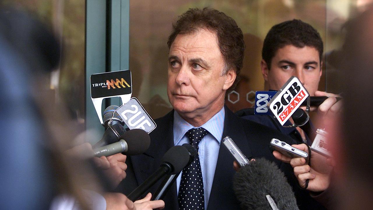 Former NRL chairman Colin Love giving a press conference in 2004. Picture: News Corp Australia