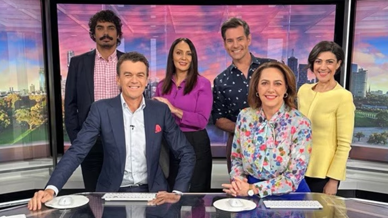 Tony Armstrong (top left) with his ABC News Breakfast co-hosts prior to Lisa Millar’s departure. Picture: ABC