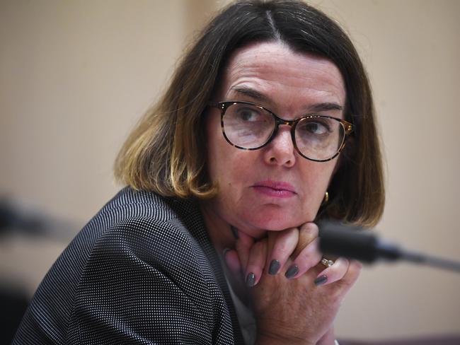 Australian Minister for Social Services Anne Ruston speaks at a Senate Estimates hearing at Parliament House in Canberra, Thursday, March 5, 2020. (AAP Image/Lukas Coch) NO ARCHIVING