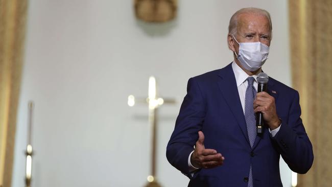 Democratic presidential nominee Joe Biden gave a weak condemnation of the latest violence. Picture: Alex Wong/Getty Images