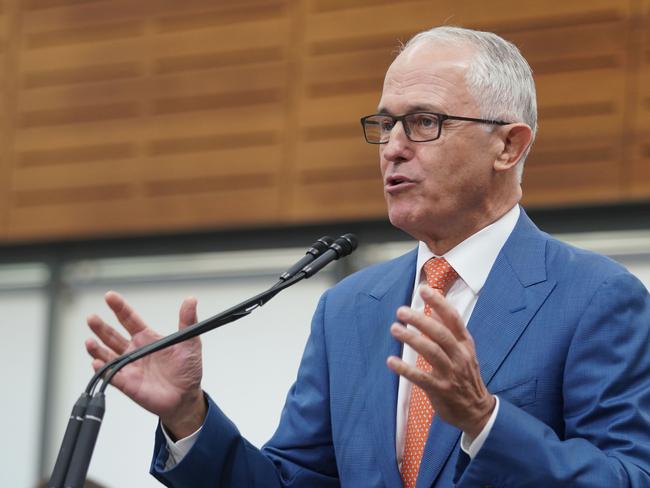 Malcolm Turnbull today denied Joyce’s comments were derailing the government’s agenda, as he announced the Western Sydney City Deal in Kingswood. Picture: AAP