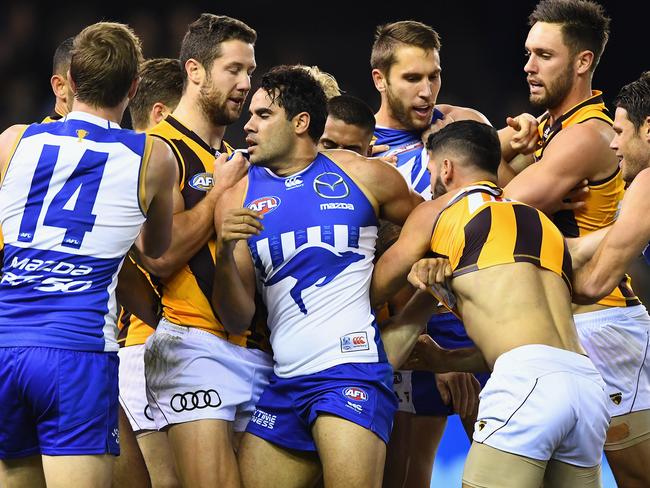 It was a feisty encounter at Etihad Stadium.