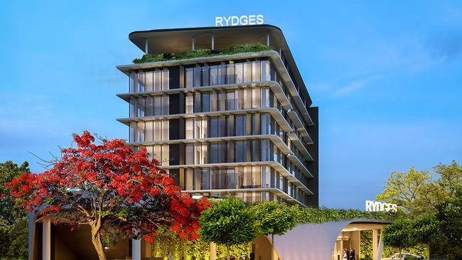 Artist impression of the new Gold Coast Airport $50 m Rydges hotel now under construction, the first hotel at the site