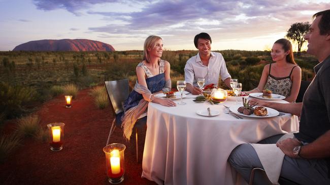 Dining under the stars at the Sounds of Silence experience, Uluru, Northern Territory.