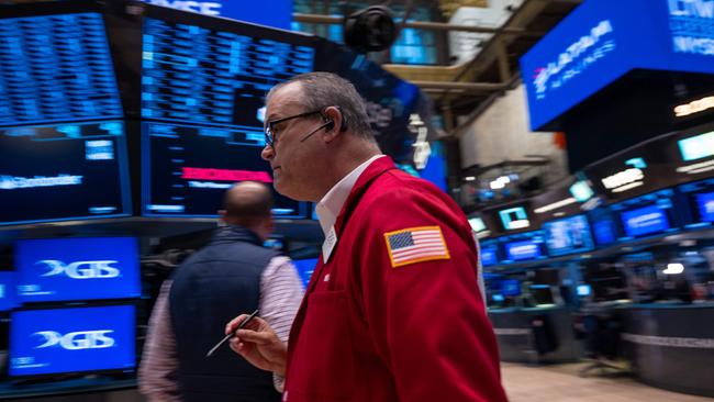 Traders work on the floor of the New York Stock Exchange. Picture: Spencer Platt/AFP