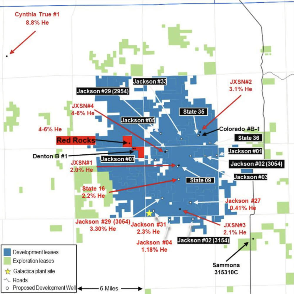 Galactica project well locations. Pic: Blue Star Helium