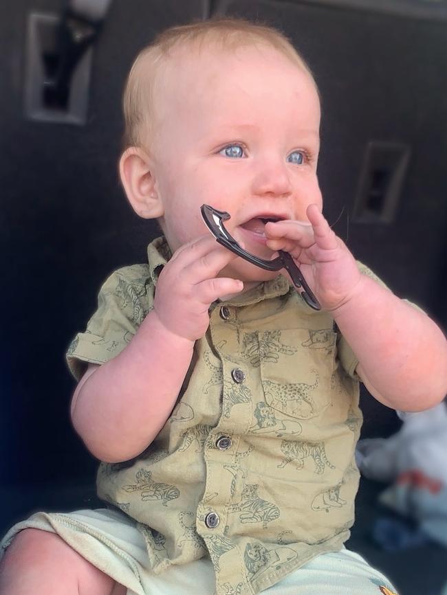 Beau Franklin. Ten months. Beau is a very cheeky and strong little boy. He is extremely happy and takes every day in his stride, he near never cries and absolutely loves people. He had meningitis at just 11 days old so we are very lucky to have him here with us today. He is an absolute blessing.