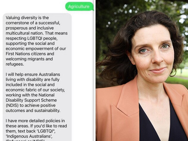 Climate 200 candidate Allegra Spender‘s robotext omits key election issues