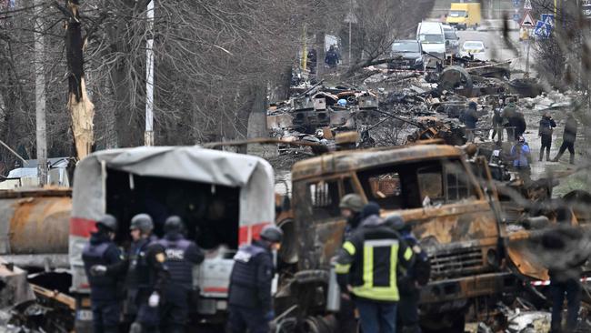 See what Putin is now doing to the men, women and children in Ukraine, and tell me again we shouldn’t do every single thing in our power to stop it. Picture: Getty Images