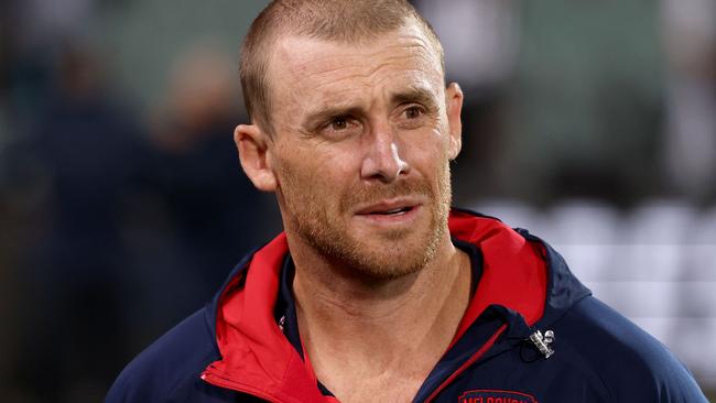 Simon Goodwin after the Demons extended their winning streak to 11. Picture: AFL Photos via Getty Images