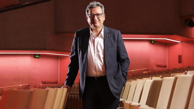 QPAC boss John Kotzas in the Concert Hall which will soon welcome audiences again. Picture: Mark Cranitch