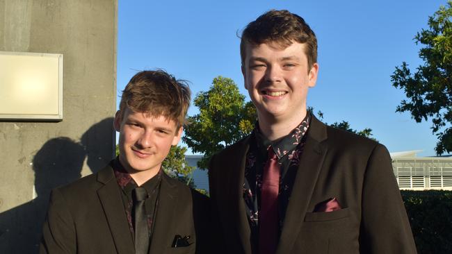 Duke McCulloch and Matt Munns at the Mackay Northern Beaches State High School formal, on Saturday October 17. Picture: Zizi Averill