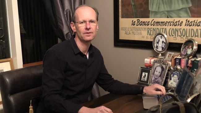 ANZ chief executive Shayne Elliott working from his Melbourne home.